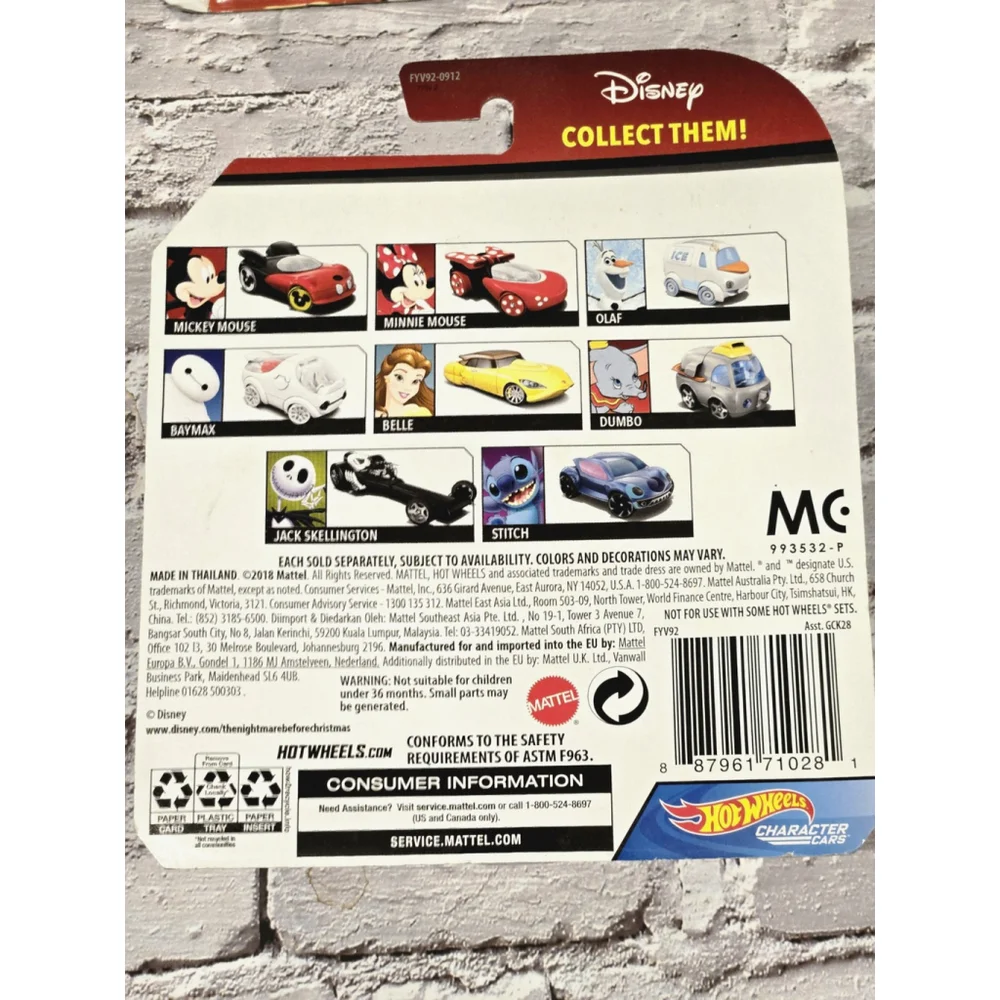 Hot Wheels Character Cars Disney Dumbo, NIOP, Collectible